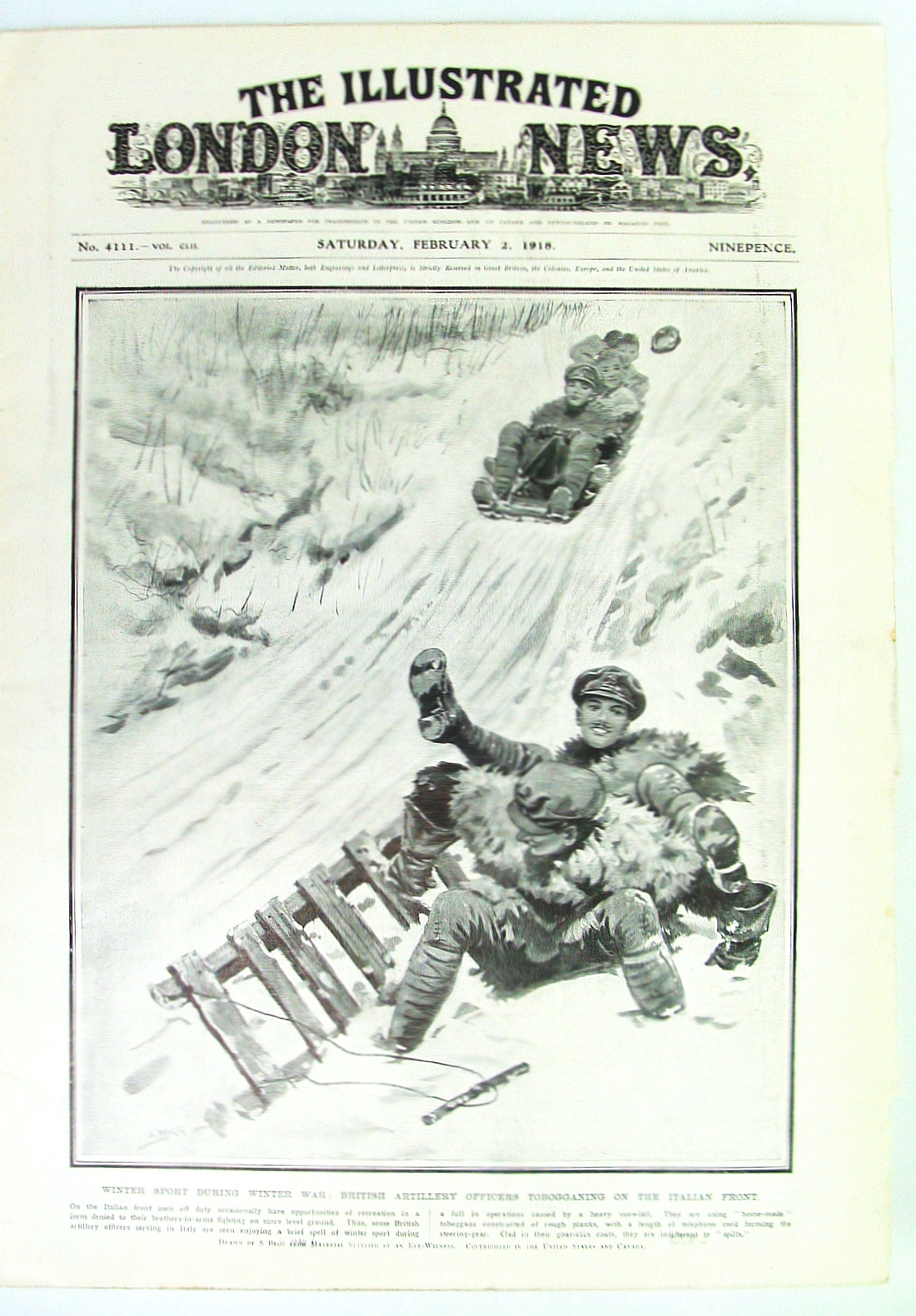 CHESTERTON, G.K. - The Illustrated London News, Saturday February 2, 1918 - Petrograd Under Bolshevists / British Army in Mesopotamia