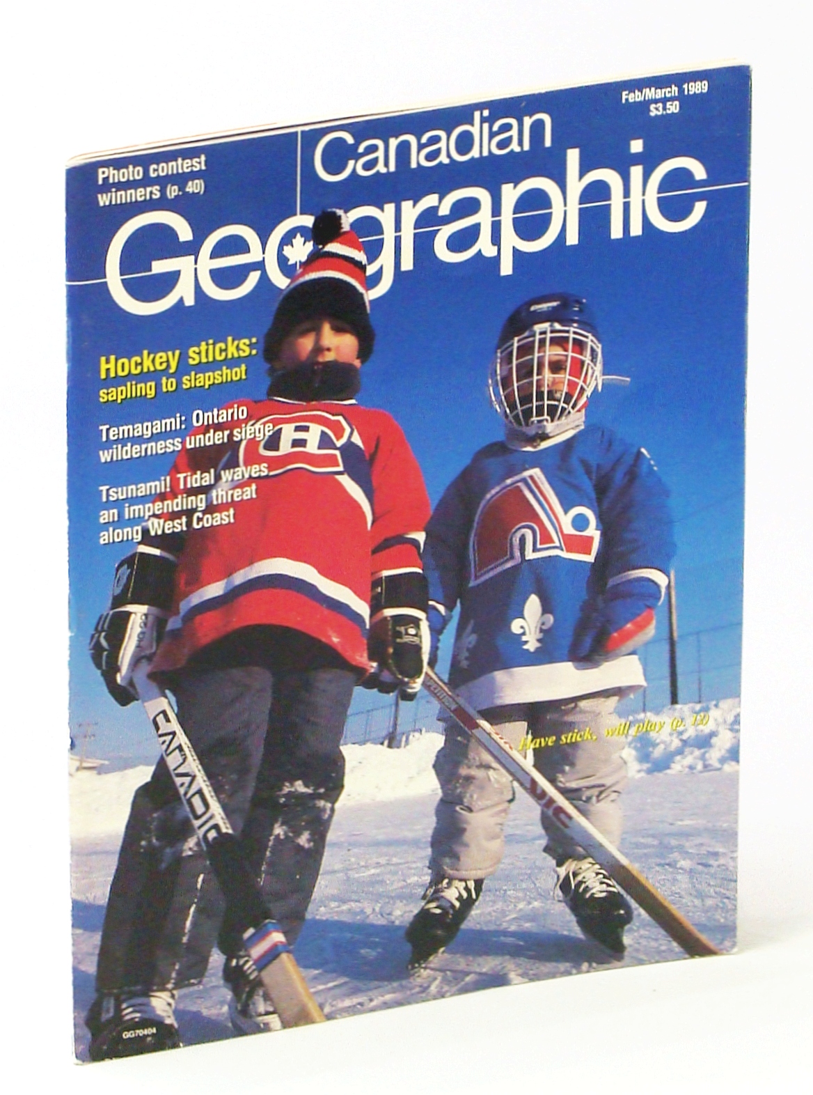 WILKINS, CHARLES; SANGSTER, DOROTHY; MOISE, BEN; OBEE, BRUCE; ROY-SOLE, MONIQUE; BLOHM, HANS; MICHIEL, PATRICK; TYMSTRA, Y. ROBERT - Canadian Geographic Magazine, February / March [Feb. / Mar. ] 1989: Hockey Sticks - Sapling to Slapshot