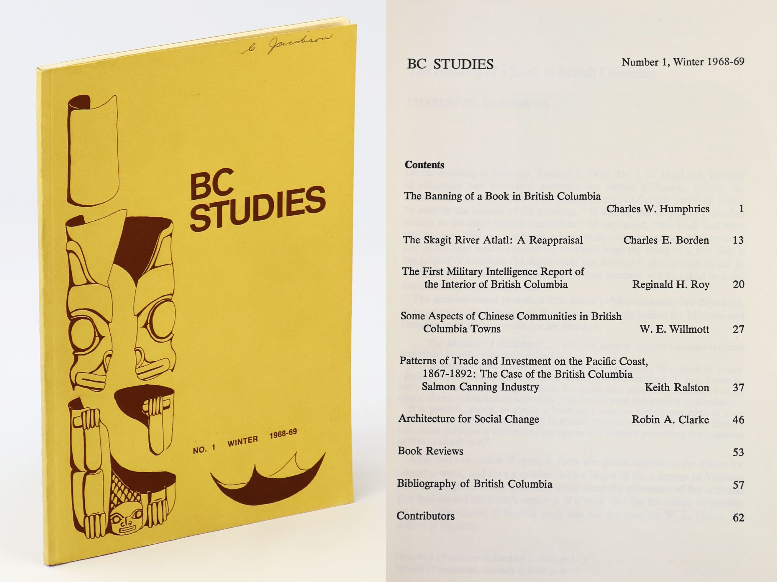 Image for BC Studies, Number 1, Winter 1968-69 - The Banning of a Book in British Columbia BC Studies, Number 1, Winter 1968-69 - The Banning of a Book in British Columbia