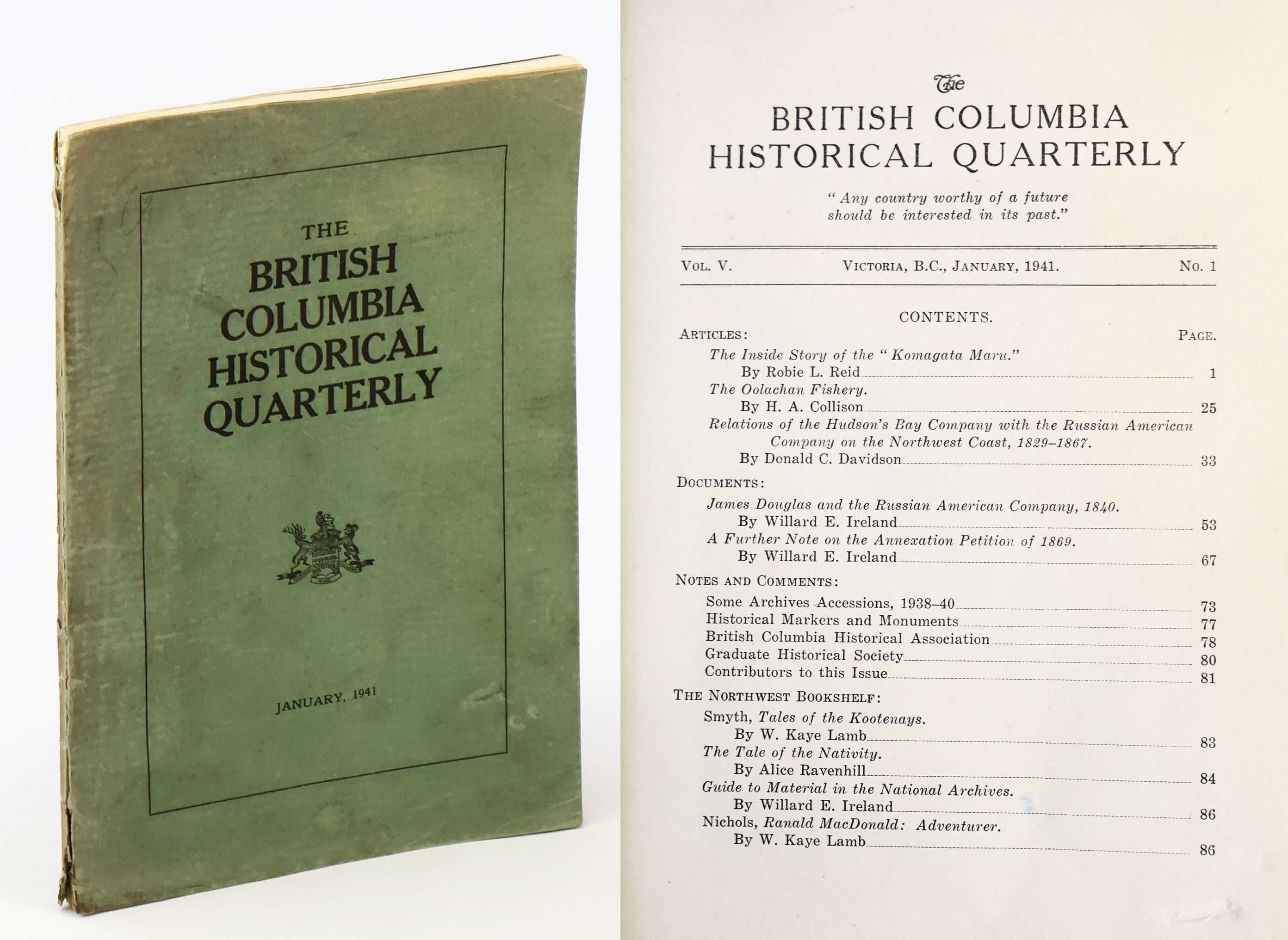 Image for The British Columbia Historical Quarterly, January 1941, Vol. V, No. 1 - The Inside Story of the Komagata Maru The British Columbia Historical Quarterly, January 1941, Vol. V, No. 1 - The Inside Story of the Komagata Maru