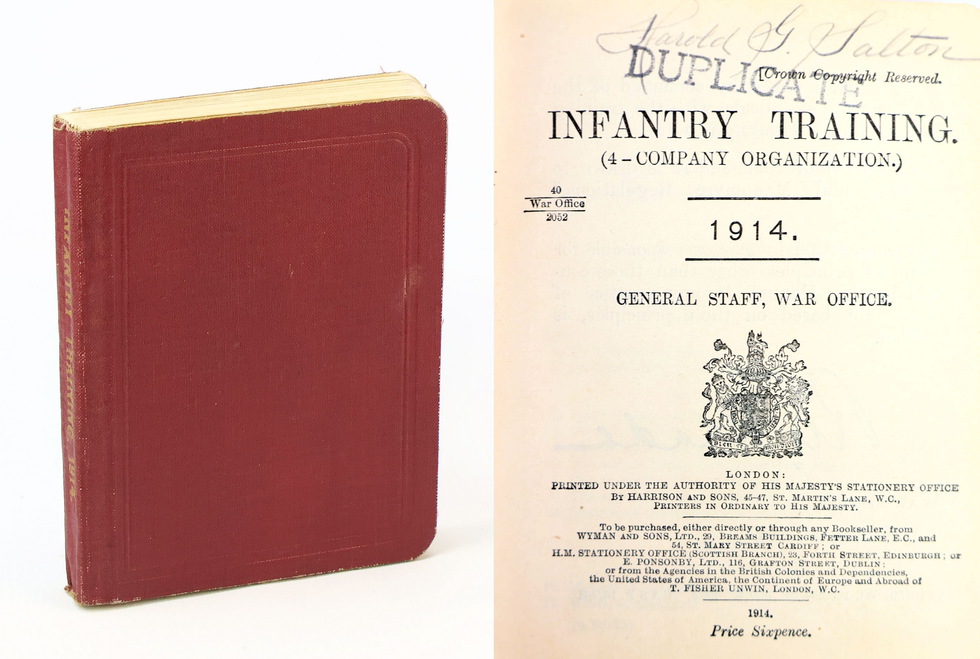 Infantry Training (4 - Company Organization) 1914 40 War Office 2052