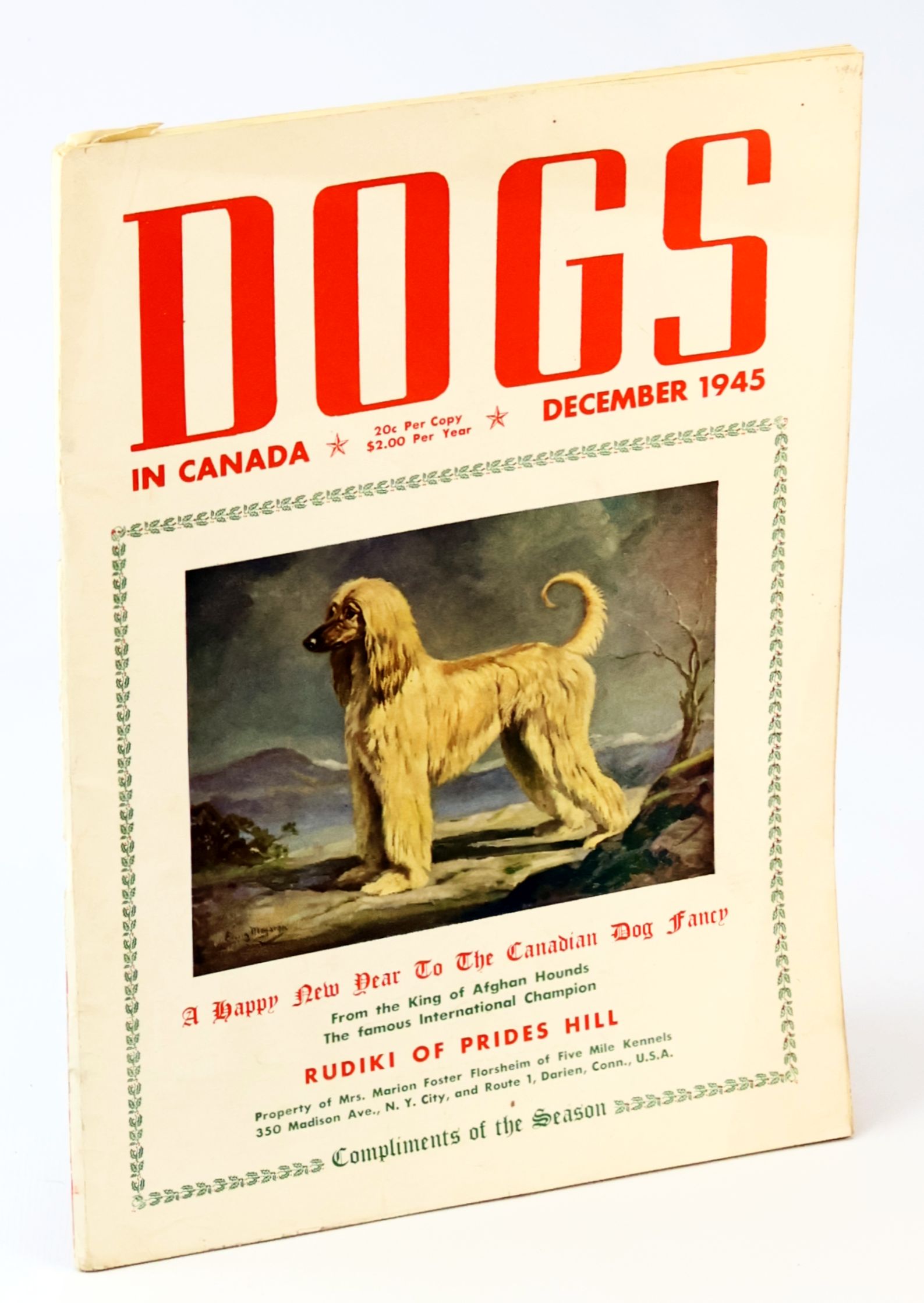 Image for Dogs in Canada Magazine, December 1945, Vol. 36 - No. 3: Cover Illustration of Rudiki of Prides Hill, owned by Marion Foster Florsheim Dogs in Canada Magazine, December 1945, Vol. 36 - No. 3: Cover Illustration of Rudiki of Prides Hill, owned by Marion Foster Florsheim
