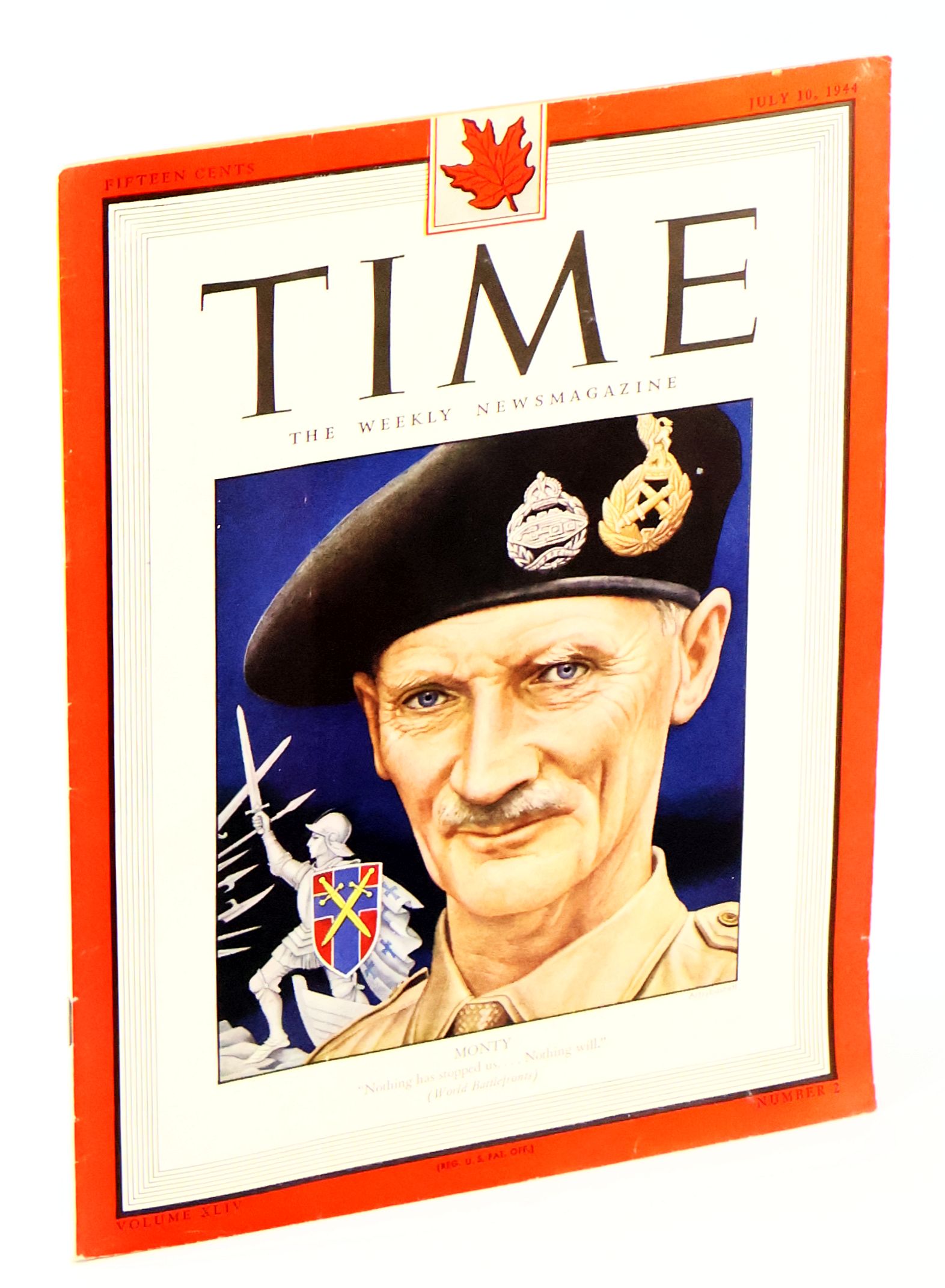 Time - The Weekly Newsmagazine, July 10, 1944, Volume XLIV, Number 2 - Cover Illustration of Field Marshal Bernard Montgomery / Bretton Woods Conference