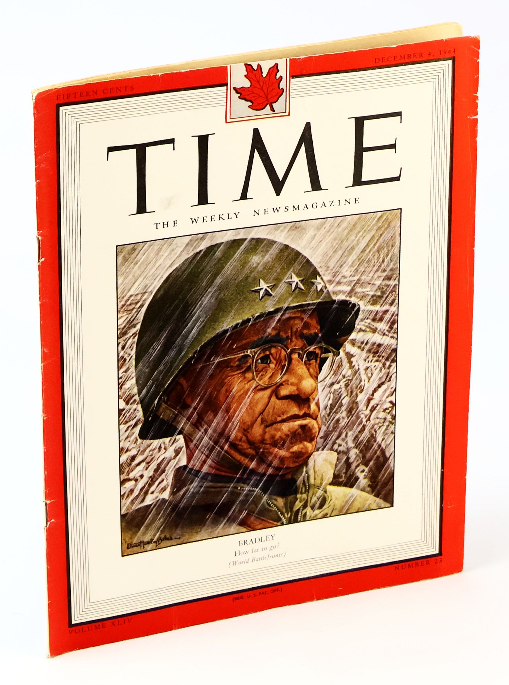 Time - The Weekly Newsmagazine, December 4, 1944, Volume XLIV, Number 23 - Cover Illustration of Omar Bradley