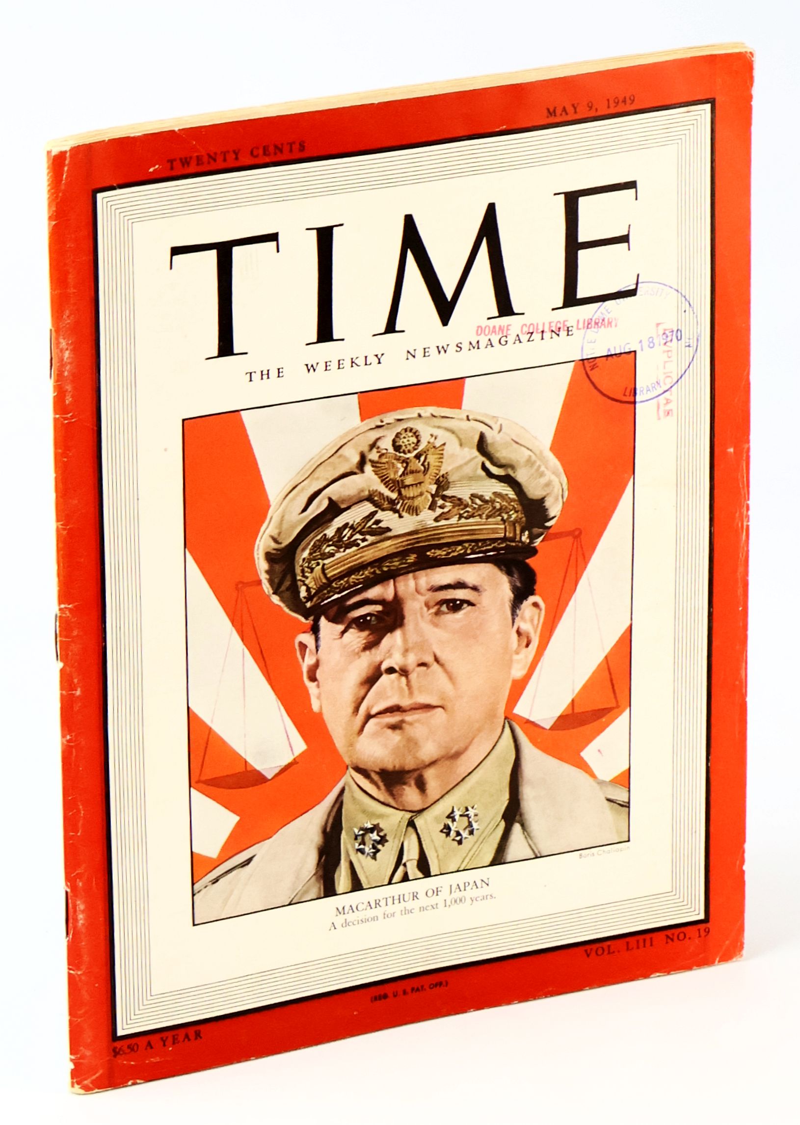 Time - The Weekly Newsmagazine, May 9, 1949, Volume LIII, Number 19 - Cover Illustration of Douglas MacArthur
