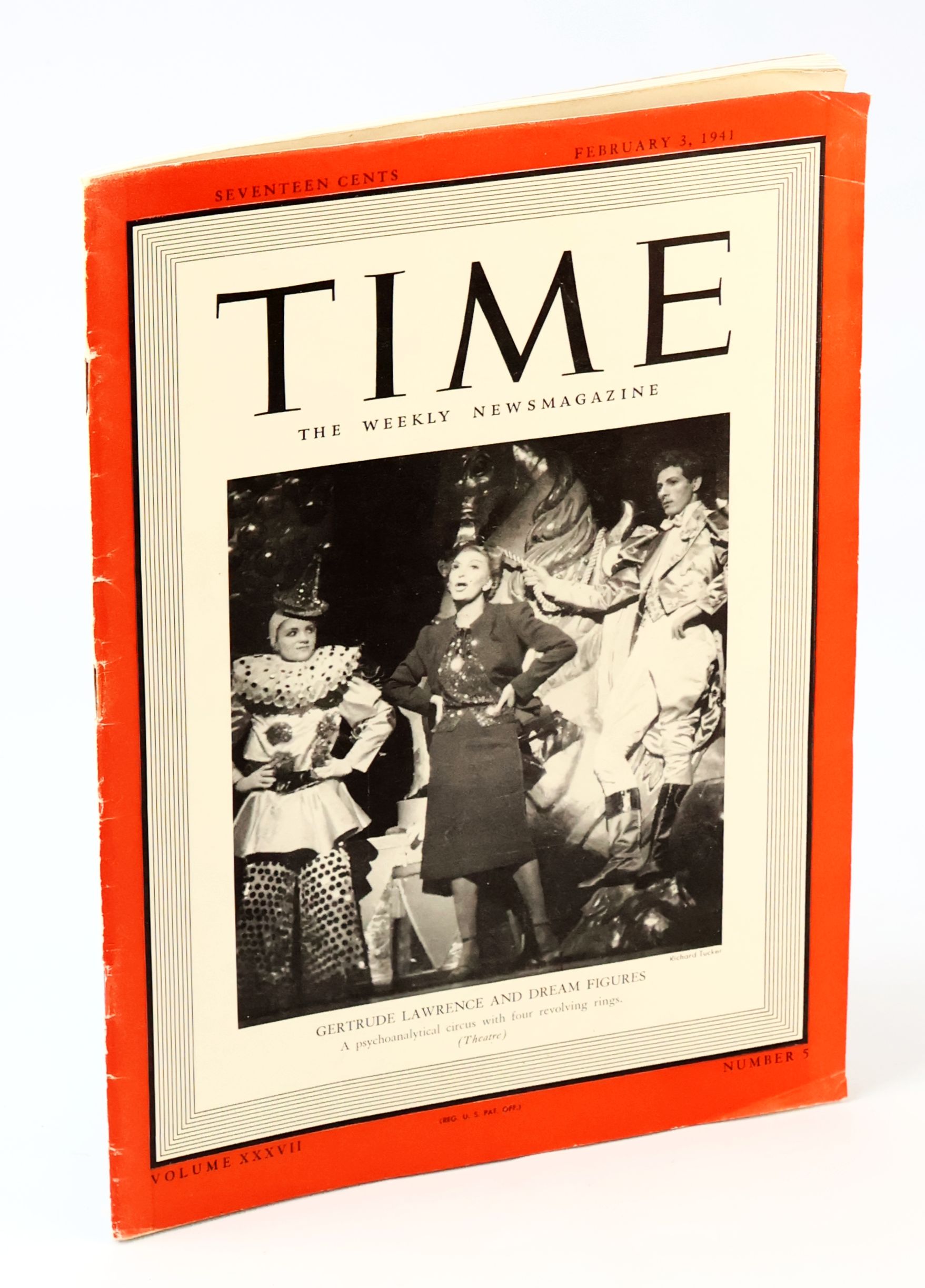 Time - The Weekly Newsmagazine, February 3, 1941, Volume XXXVII, Number 5 - Cover Photo of Gertrude Lawrence aka Gertie The Great