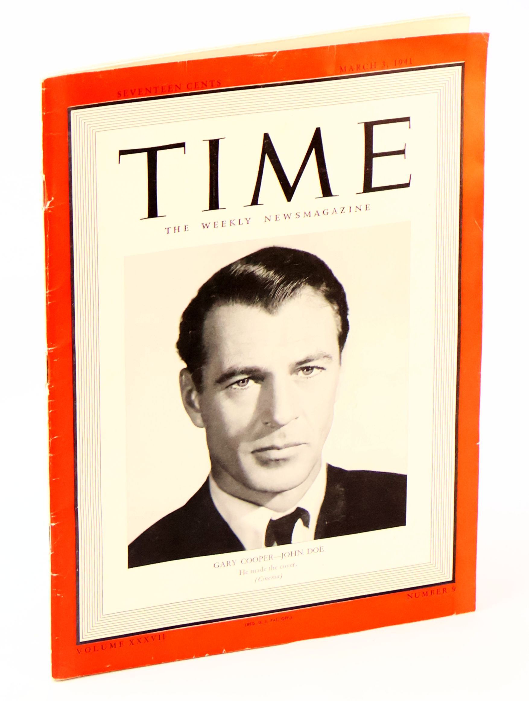 Image for Time - The Weekly Newsmagazine, March 3 1941, Volume XXXVII, Number 9 - Gary Cooper Cover Photo Time - The Weekly Newsmagazine, March 3 1941, Volume XXXVII, Number 9 - Gary Cooper Cover Photo