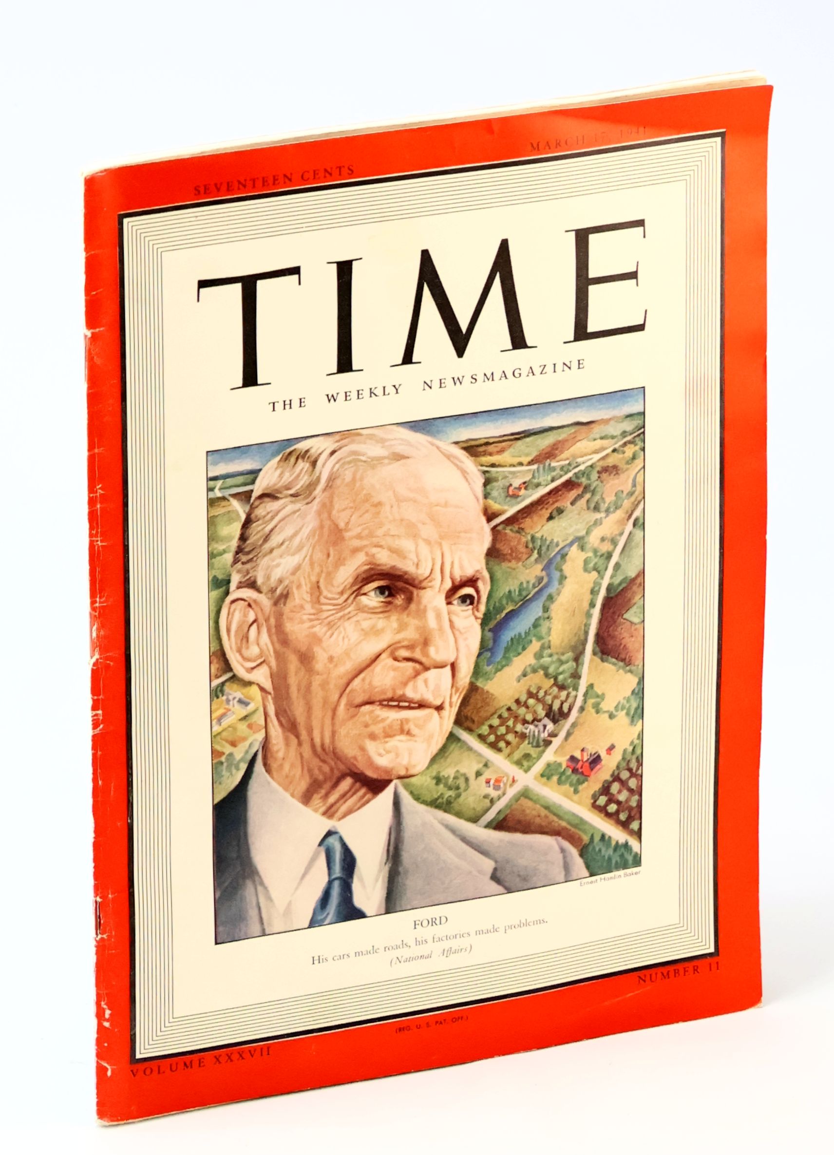Image for Time - The Weekly Newsmagazine, March 17 1941, Volume XXXVII, Number 11 - Henry Ford Cover Time - The Weekly Newsmagazine, March 17 1941, Volume XXXVII, Number 11 - Henry Ford Cover
