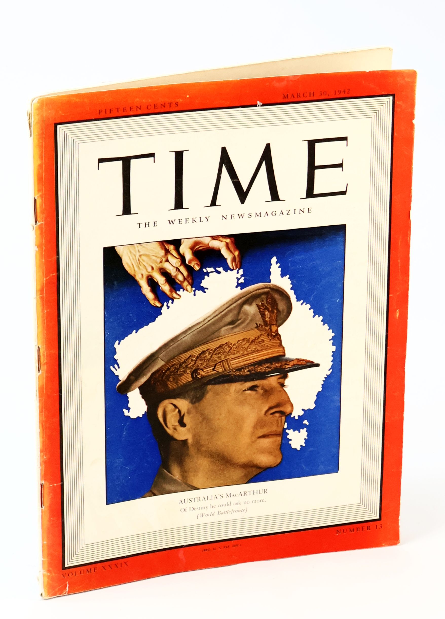 Image for Time - The Weekly Newsmagazine, March 30 1942, Volume XXXIX, Number 13 - Douglas MacArthur Cover Time - The Weekly Newsmagazine, March 30 1942, Volume XXXIX, Number 13 - Douglas MacArthur Cover