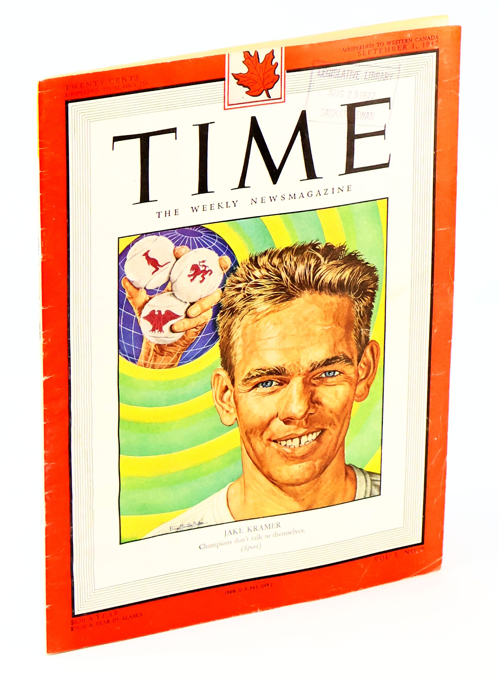 Image for Time - The Weekly Newsmagazine, September 1, 1947, Volume L, Number 9 - Jake Kramer Cover Time - The Weekly Newsmagazine, September 1, 1947, Volume L, Number 9 - Jake Kramer Cover