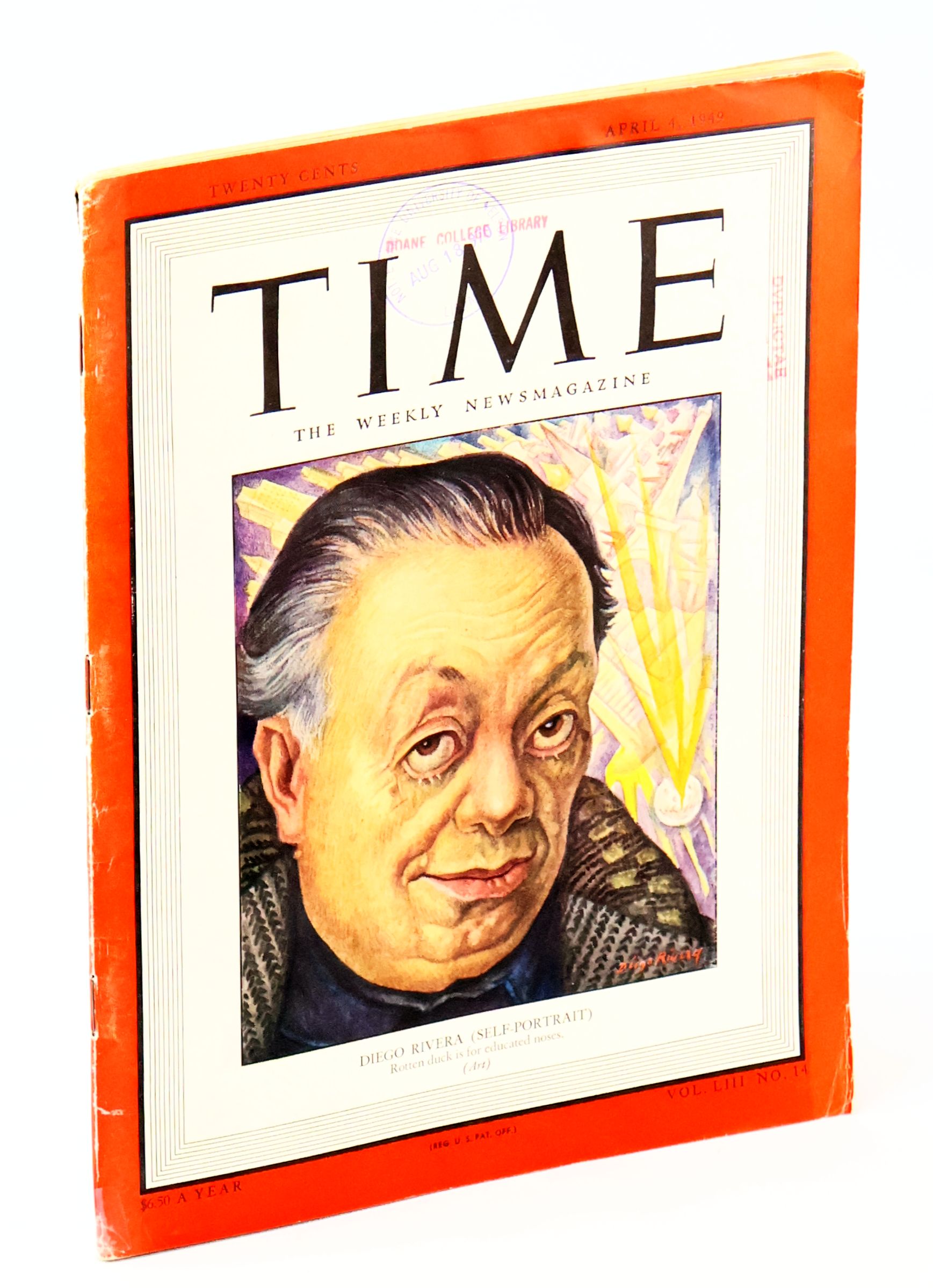 Image for Time - The Weekly Newsmagazine, April 4, 1949, Volume LIII, Number 14 - Diego Rivera Cover Time - The Weekly Newsmagazine, April 4, 1949, Volume LIII, Number 14 - Diego Rivera Cover