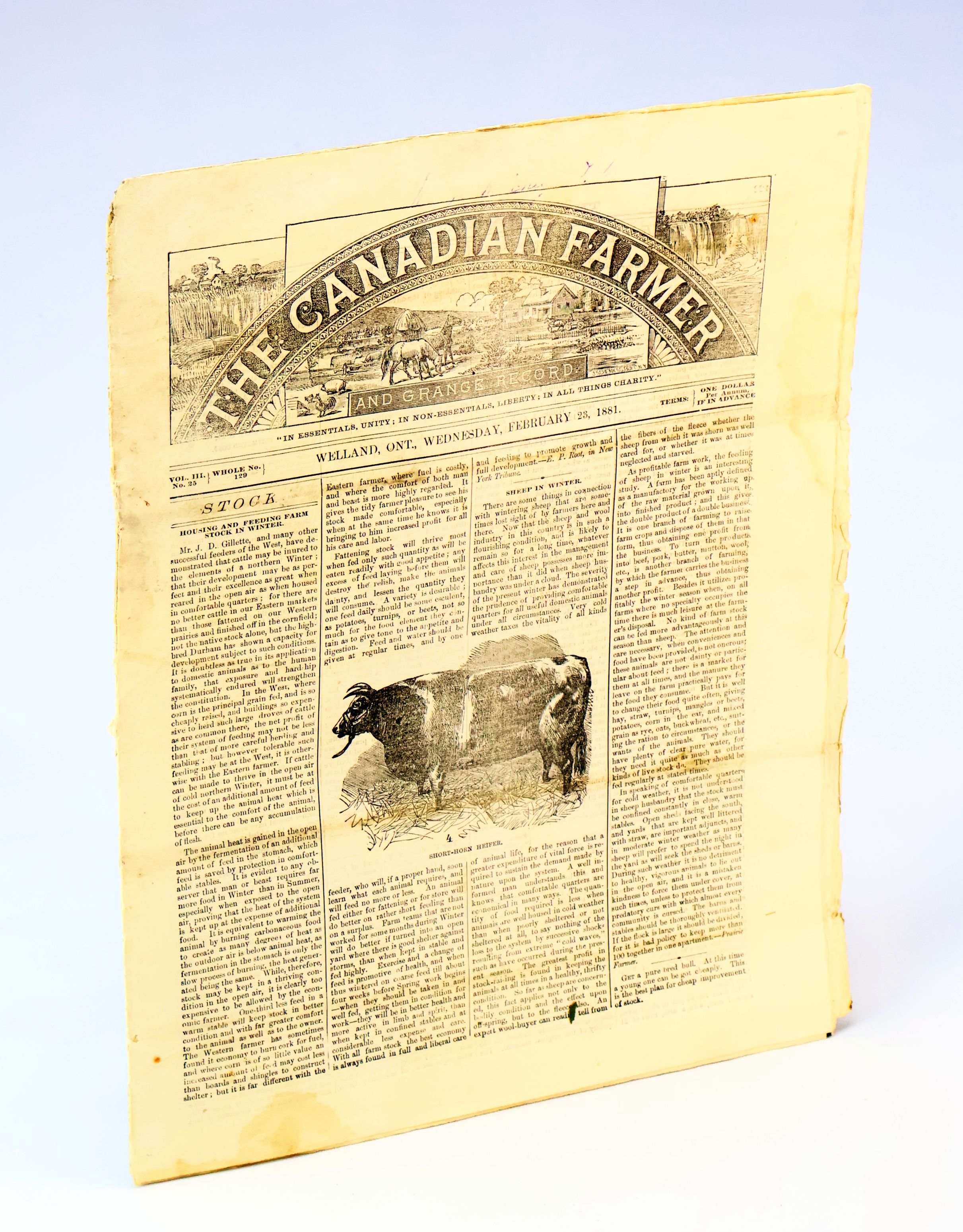 The Canadian Farmer and Grange Record - The Only Weekly Agricultural Paper in Canada, February 23, 1881, Vol. III, No. 25, Whole No. 129