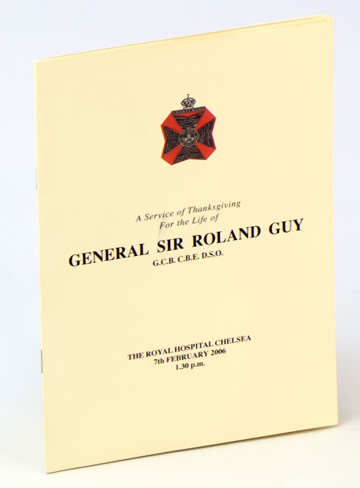 Funeral Service Program for General Sir Roland [Roly] Guy G.C.B. C.B.E. D.S.O.