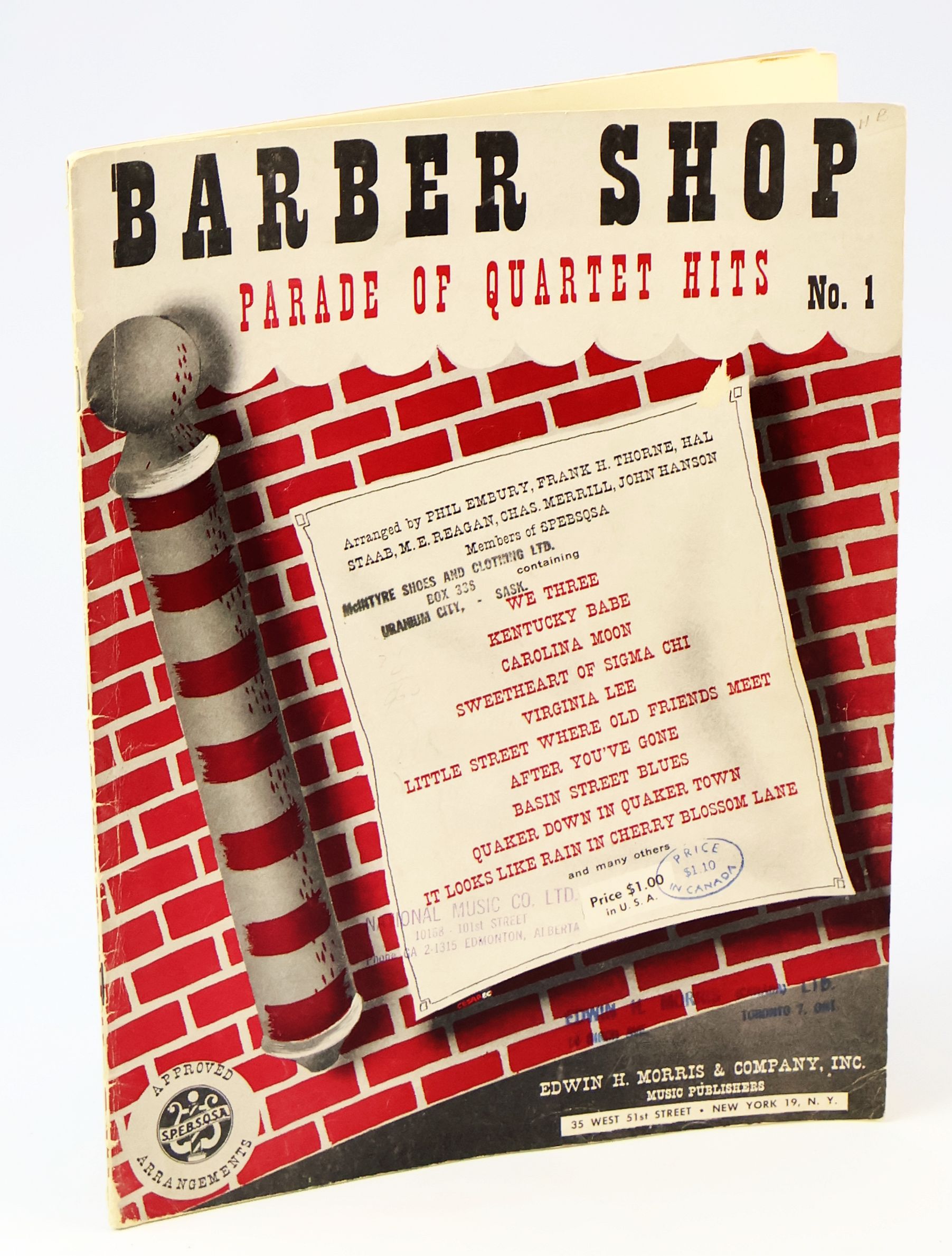 Barber Shop - Parade of Quartet Hits, No. 1 - Piano Sheet Music with Lyrics